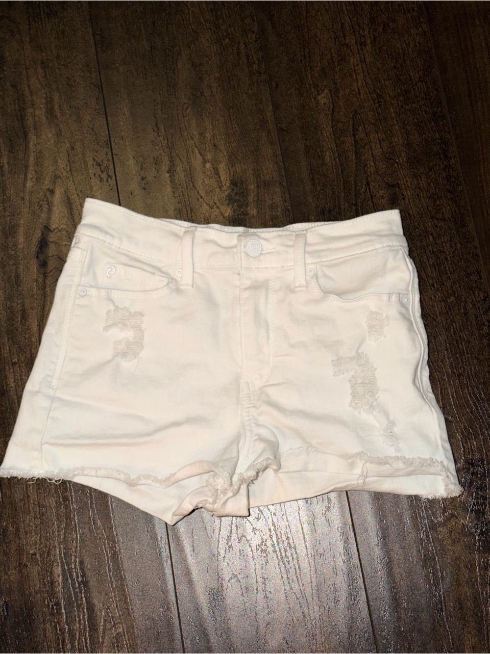 Denizen White Distressed Jean Shorts